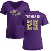 Earl Thomas Women's Baltimore Ravens Name & Number Logo Slim Fit T-Shirt - Purple