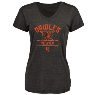 Earl Weaver Women's Baltimore Orioles Base Runner Tri-Blend T-Shirt - Black