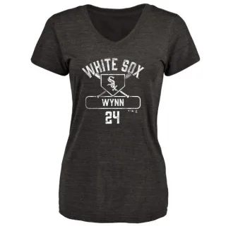 Early Wynn Women's Chicago White Sox Base Runner Tri-Blend T-Shirt - Black