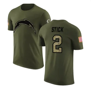 Easton Stick Los Angeles Chargers Olive Salute to Service Legend T-Shirt