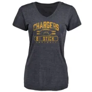 Easton Stick Women's Los Angeles Chargers Flanker Tri-Blend T-Shirt - Navy