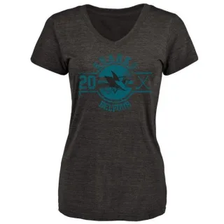 Ed Belfour Women's San Jose Sharks Insignia Tri-Blend T-Shirt - Black