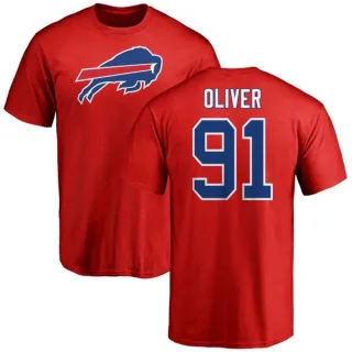 Ed Oliver Buffalo Bills Name & Number Logo T-Shirt - Red