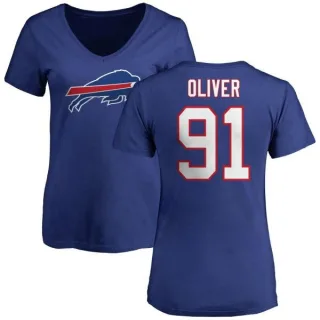 Ed Oliver Women's Buffalo Bills Name & Number Logo Slim Fit T-Shirt - Royal