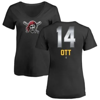 Ed Ott Women's Pittsburgh Pirates Midnight Mascot V-Neck T-Shirt - Black