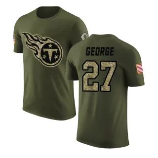 Eddie George Tennessee Titans Olive Salute to Service Legend T-Shirt