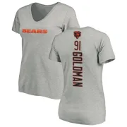 Eddie Goldman Women's Chicago Bears Backer V-Neck T-Shirt - Ash