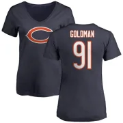 Eddie Goldman Women's Chicago Bears Name & Number Logo Slim Fit T-Shirt - Navy