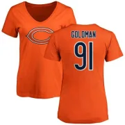 Eddie Goldman Women's Chicago Bears Name & Number Logo Slim Fit T-Shirt - Orange