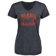 Eddie Jackson Women's Chicago Bears Flanker Tri-Blend T-Shirt - Navy