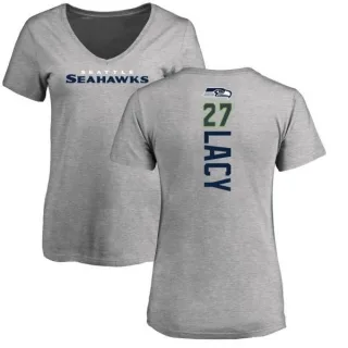 Eddie Lacy Women's Seattle Seahawks Backer V-Neck T-Shirt - Ash