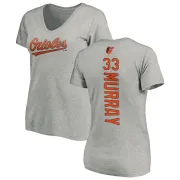 Eddie Murray Women's Baltimore Orioles Backer Slim Fit T-Shirt - Ash