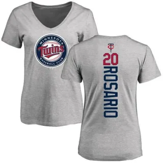 Eddie Rosario Women's Minnesota Twins Backer Slim Fit T-Shirt - Ash