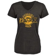 Eddie Shack Women's Pittsburgh Penguins Insignia Tri-Blend T-Shirt - Black