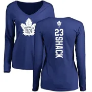 Eddie Shack Women's Toronto Maple Leafs Backer V-Neck Long-Sleeve T-Shirt - Royal