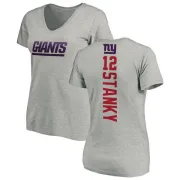 Eddie Stanky Women's New York Giants Backer V-Neck T-Shirt - Ash