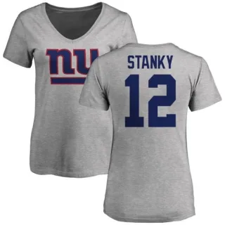 Eddie Stanky Women's New York Giants Name & Number Logo Slim Fit T-Shirt - Ash