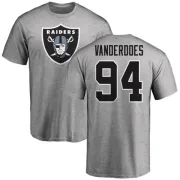 Eddie Vanderdoes Oakland Raiders Name & Number Logo T-Shirt - Ash