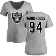 Eddie Vanderdoes Women's Oakland Raiders Name & Number Logo Slim Fit T-Shirt - Ash