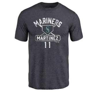 Edgar Martinez Seattle Mariners Base Runner Tri-Blend T-Shirt - Navy