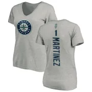 Edgar Martinez Women's Seattle Mariners Backer Slim Fit T-Shirt - Ash