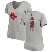 Eduardo Nunez Women's Boston Red Sox Backer Slim Fit T-Shirt - Ash