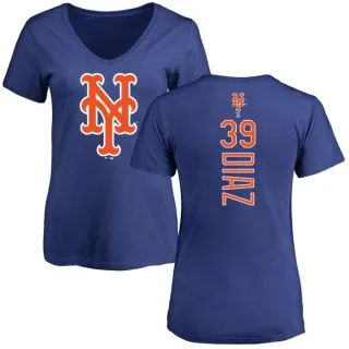 Edwin Diaz Women's New York Mets Backer Slim Fit T-Shirt - Royal