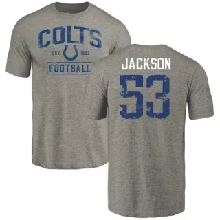 Edwin Jackson Indianapolis Colts Gray Distressed Name & Number Tri-Blend T-Shirt