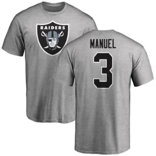 EJ Manuel Oakland Raiders Name & Number Logo T-Shirt - Ash