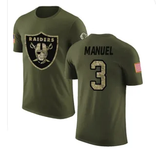 EJ Manuel Oakland Raiders Olive Salute to Service Legend T-Shirt