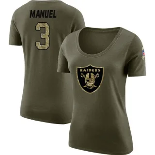 EJ Manuel Women's Oakland Raiders Salute to Service Olive Legend Scoop Neck T-Shirt