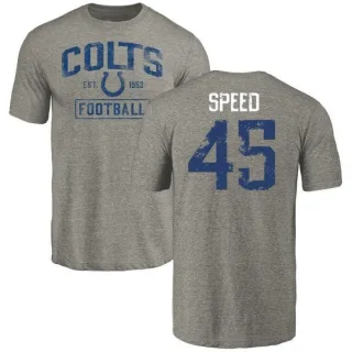 E.J. Speed Indianapolis Colts Gray Distressed Name & Number Tri-Blend T-Shirt