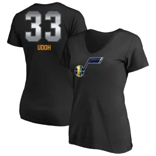 Ekpe Udoh Women's Utah Jazz Black Midnight Mascot T-Shirt