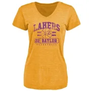 Elgin Baylor Women's Los Angeles Lakers Gold Baseline Tri-Blend T-Shirt