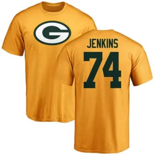 Elgton Jenkins Green Bay Packers Name & Number Logo T-Shirt - Gold