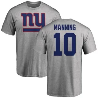 Eli Manning New York Giants Name & Number Logo T-Shirt - Ash