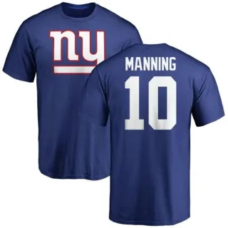 Eli Manning New York Giants Name & Number Logo T-Shirt - Royal