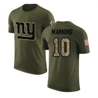 Eli Manning New York Giants Olive Salute to Service Legend T-Shirt