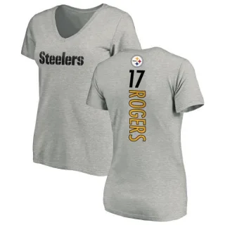 Eli Rogers Women's Pittsburgh Steelers Backer V-Neck T-Shirt - Ash