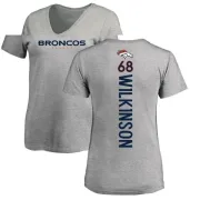 Elijah Wilkinson Women's Denver Broncos Backer V-Neck T-Shirt - Ash