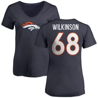 Elijah Wilkinson Women's Denver Broncos Name & Number Logo Slim Fit T-Shirt - Navy