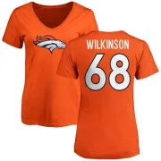 Elijah Wilkinson Women's Denver Broncos Name & Number Logo Slim Fit T-Shirt - Orange