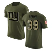 Elijhaa Penny New York Giants Olive Salute to Service Legend T-Shirt