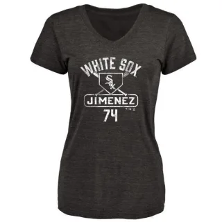 Eloy Jimenez Women's Chicago White Sox Base Runner Tri-Blend T-Shirt - Black