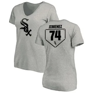 Eloy Jimenez Women's Chicago White Sox RBI Slim Fit V-Neck T-Shirt - Heathered Gray