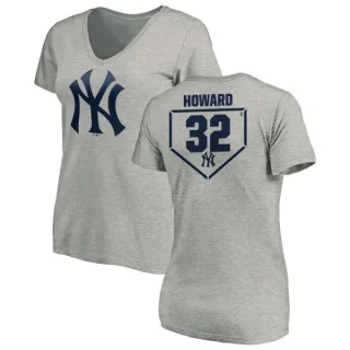 Elston Howard Women's New York Yankees RBI Slim Fit V-Neck T-Shirt - Heathered Gray