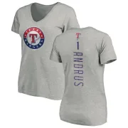 Elvis Andrus Women's Texas Rangers Backer Slim Fit T-Shirt - Ash