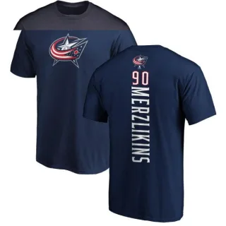 Elvis Merzlikins Columbus Blue Jackets Backer T-Shirt - Navy