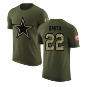 Emmitt Smith Dallas Cowboys Olive Salute to Service Legend T-Shirt