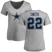 Emmitt Smith Women's Dallas Cowboys Name & Number Logo T-Shirt - Ash